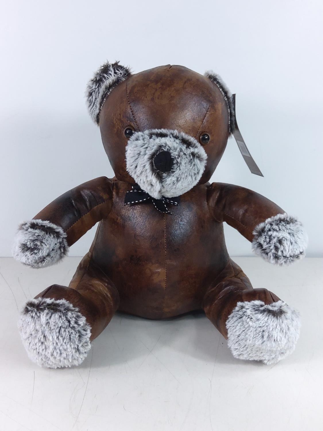 Leather deals teddy bear