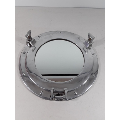 144 - Aluminium framed porthole mirror