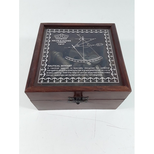 153 - Wooden cased sextant