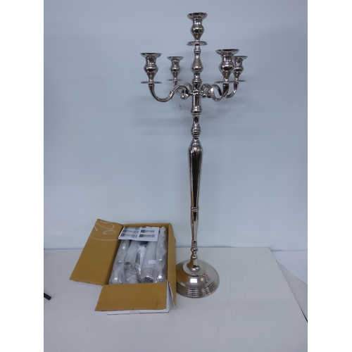 506 - Pair of large plated candelabra