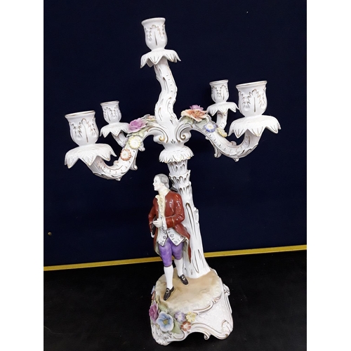 247 - Pair of large porcelain candelabra