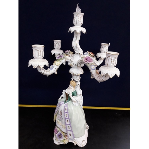 247 - Pair of large porcelain candelabra