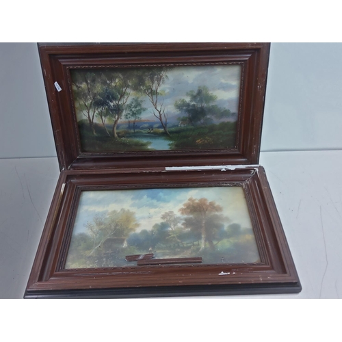 127 - Pair of antique framed oil paintings