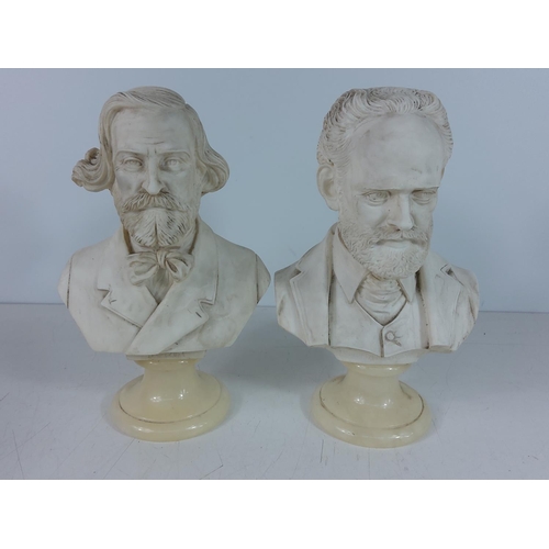 238 - 2 busts of great compossers both 23cms tall