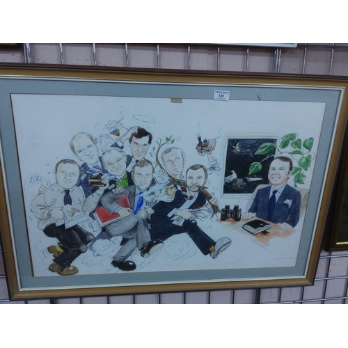 120 - Large framed characture picture