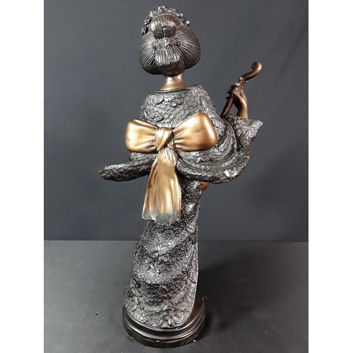 20 - Cast bronze oriental geisha figure