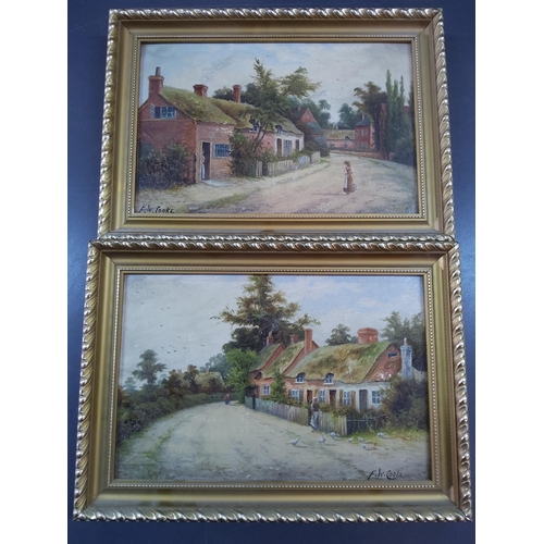 7 - Pair of gilt framed oils on board