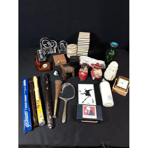 36 - 2 trays of jewellery boxes, vases and sundries