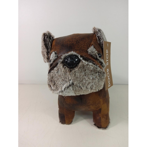 100 - Faux leather dog doorstop
