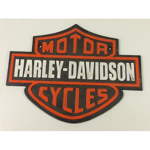 221 - Cast metal Harley Davidson sign