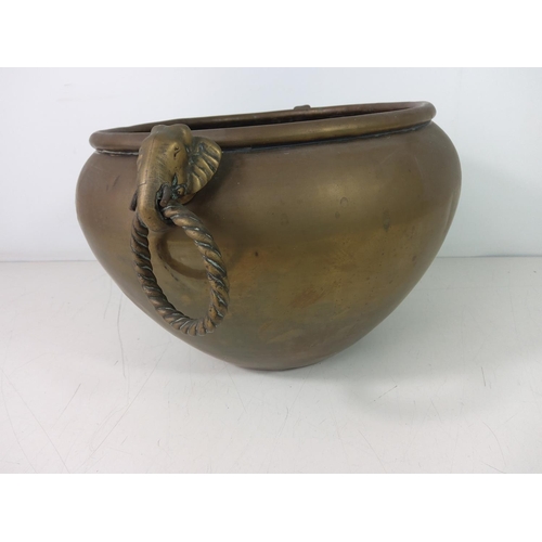70 - Brass planter with elephant handles