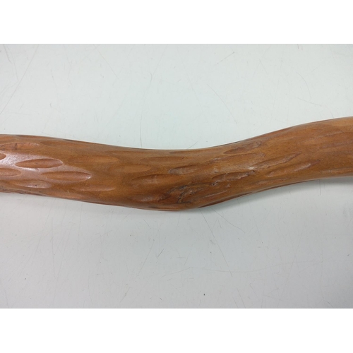 75 - Wooden walking stick with snake head handle