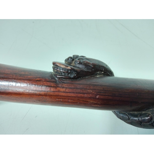 77 - Wooden walking stick with twisted snake