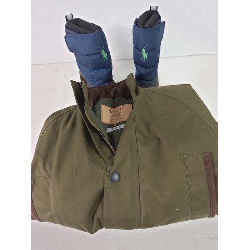 192 - Toy theatre, boots, coats etc