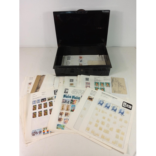 194 - Tin box and qty of stamps