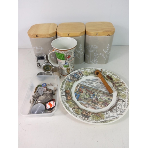 197 - Jewellery, chinaware and storage jars