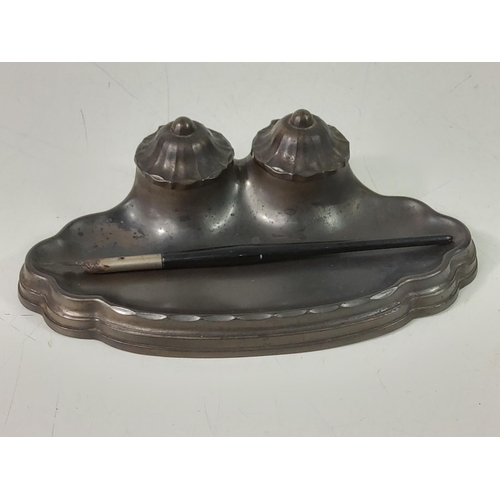 199 - Ink stand and divers helmet paperweight