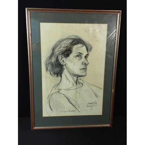 40 - Framed pastel portrait of a lady, 56cms x 40cms