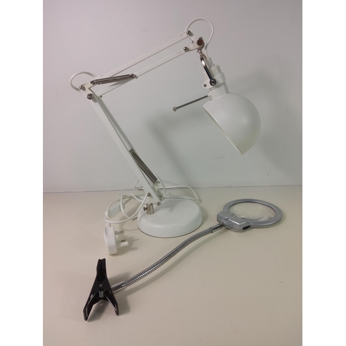 114 - Angle poise reading lamp and magnifier