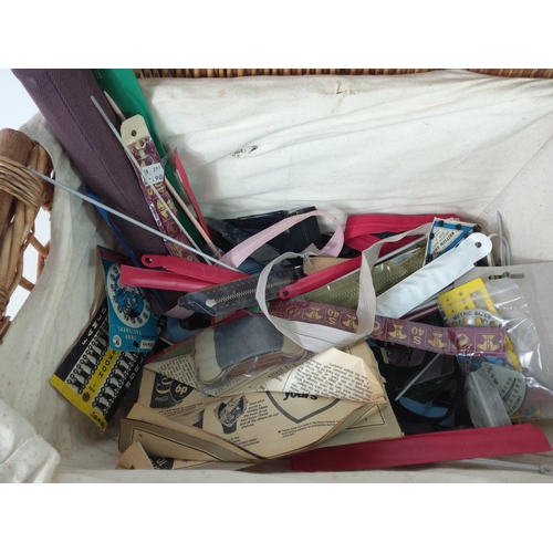 122 - Hamper of sewing, knitting and crafting items etc