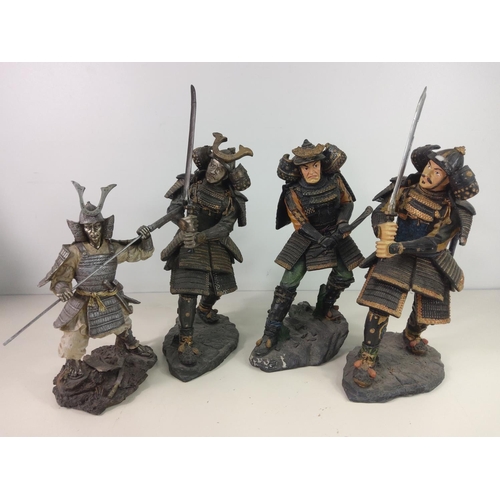 337 - 4 Samurai figures, tallest approx 33cms, smallest 26cms