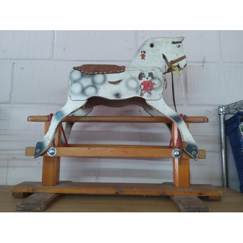 10 - Vintage wooden rocking horse
