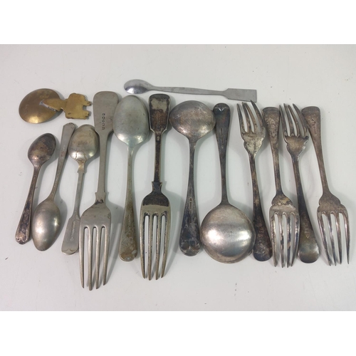 520 - Box of flatware, some with military marks