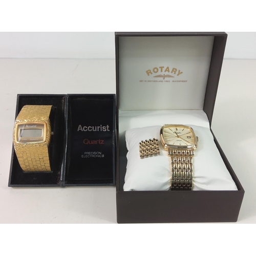 428 - 2 boxed gents wrist watches by Accurist and Rotary