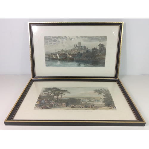 62 - 2 framed engravings, 59cms x 58cms