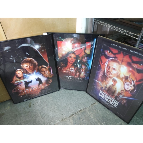 5 - 3 Star Wars posters (2 framed)
