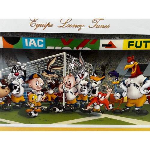 262 - Looney Tunes limited edition football print with certificate - 89cm x 58cm