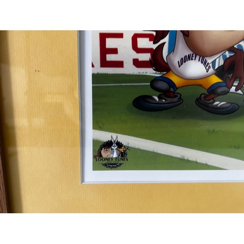 262 - Looney Tunes limited edition football print with certificate - 89cm x 58cm