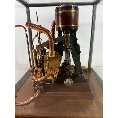 260 - Cased Antique Stationary engine with very detailed mechanism