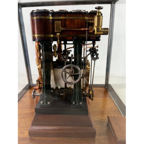 260 - Cased Antique Stationary engine with very detailed mechanism