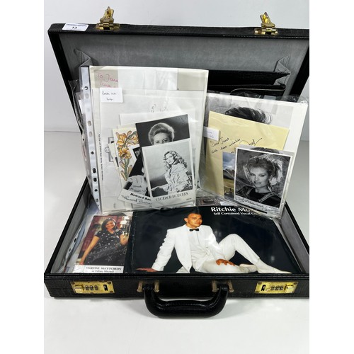 13 - Case of ephemera, autographs, photographs etc