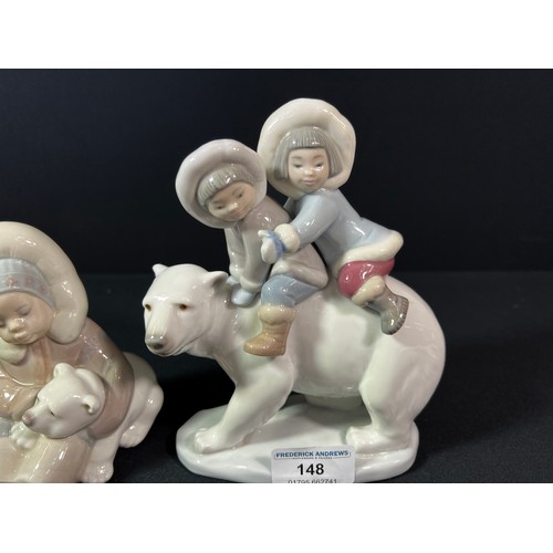 148 - 2 Lladro children and polar bears