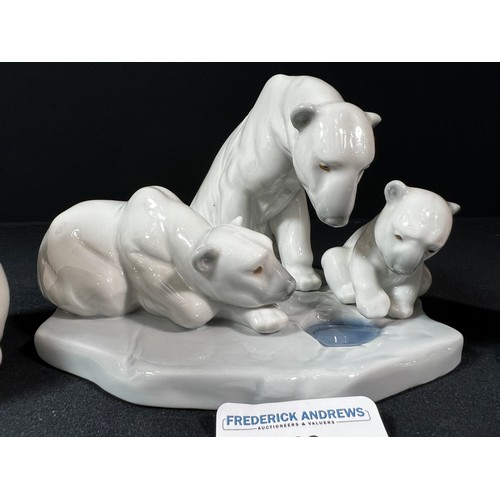 149 - 2 Lladro polar bears and penguin