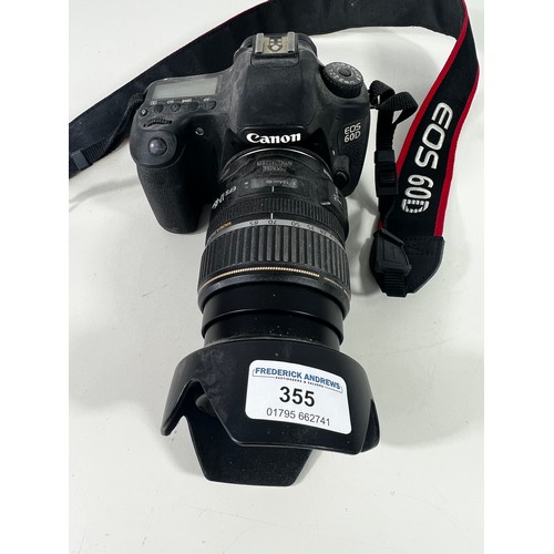 355 - Canon EOs 60d camera and lens