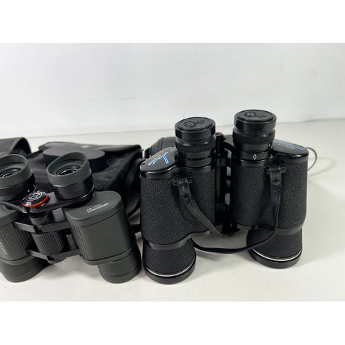 322 - 3 pairs of cased binoculars inc Meade