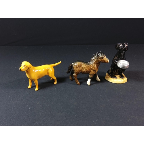 102 - Beswick horse and 2 dogs