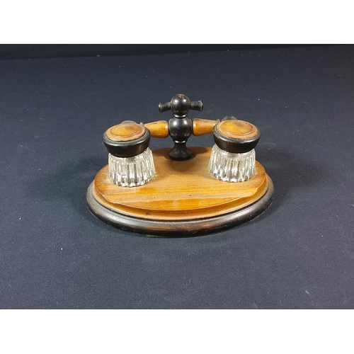 106 - Antique wooden ink stand