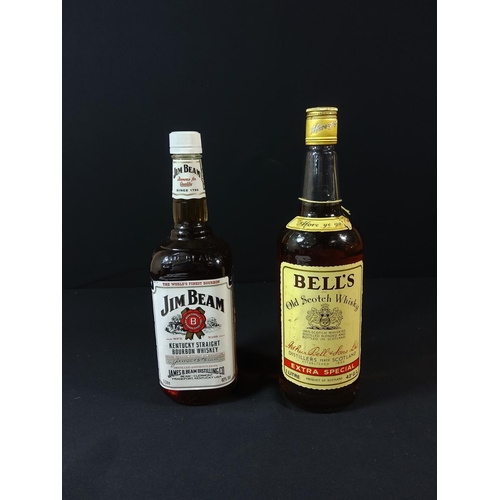 113 - Bottle of Bells and bottle of Jim Bean