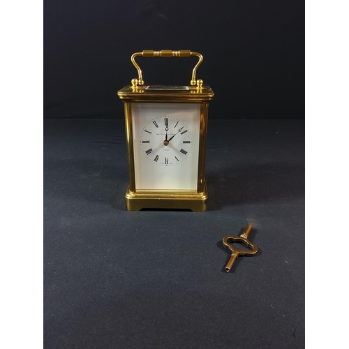 115 - Brass carriage clock with repeater movement by Patrick Mathew Norman - with key