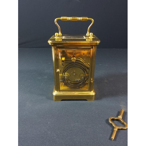 115 - Brass carriage clock with repeater movement by Patrick Mathew Norman - with key