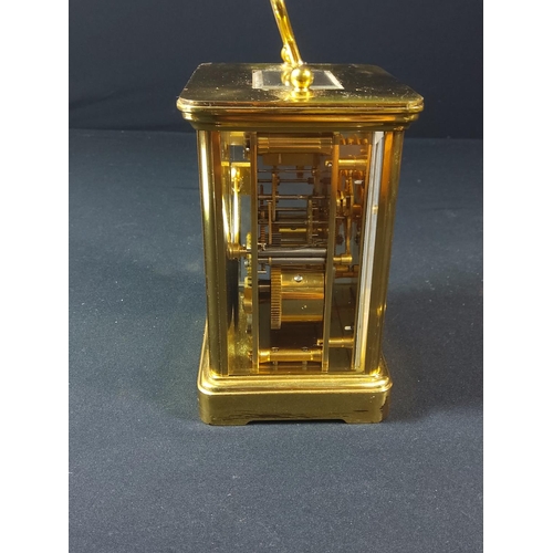 115 - Brass carriage clock with repeater movement by Patrick Mathew Norman - with key