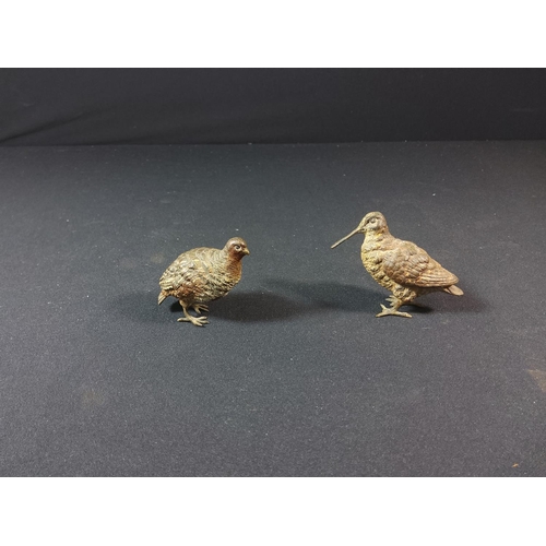 118 - 2 Antique cast bronze painted bird figures