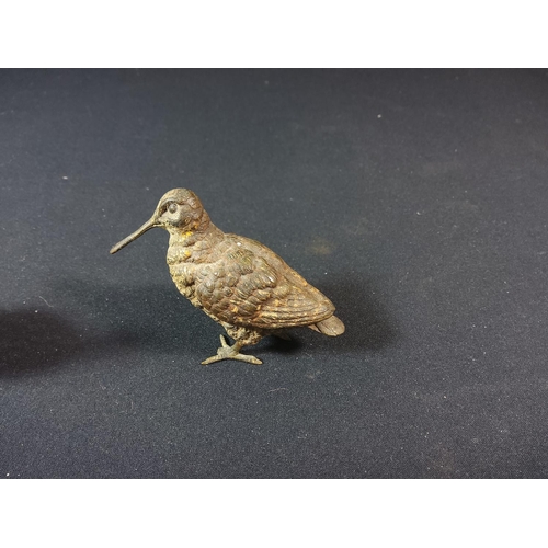 118 - 2 Antique cast bronze painted bird figures