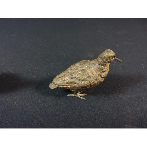 118 - 2 Antique cast bronze painted bird figures