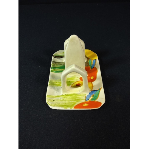 124 - Clarice Cliff bizarre pattern toast rack