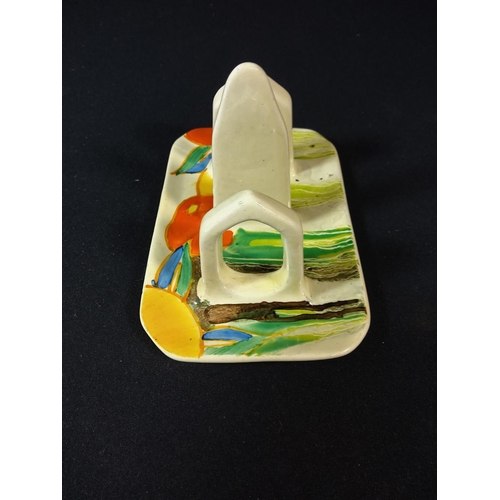 124 - Clarice Cliff bizarre pattern toast rack